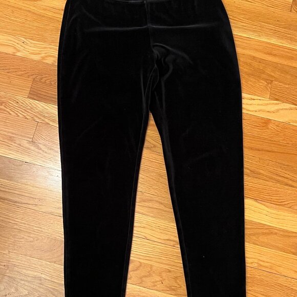 Talbots Women's Black Pull On Velvet Pants Regular Size Large - Picture 1 of 5